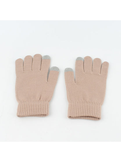 Haila - Solid Color Beanie Scarf Gloves Set