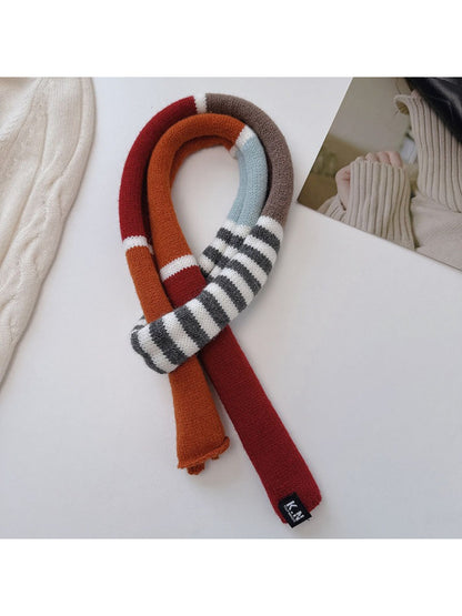 Scarvii - Soft Colorblock Striped Knit Scarf
