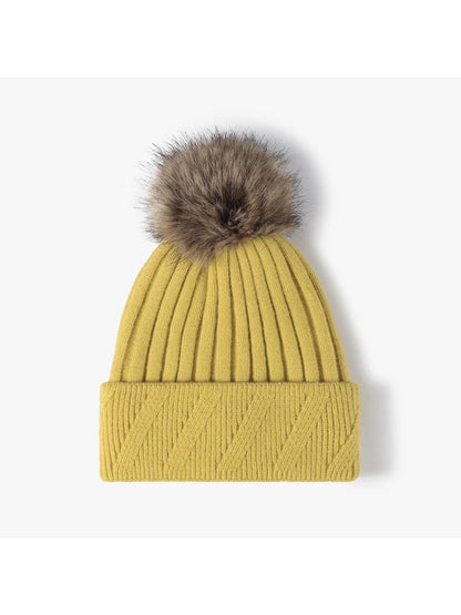 Haila - Pom-Pom Textured Knit Beanie