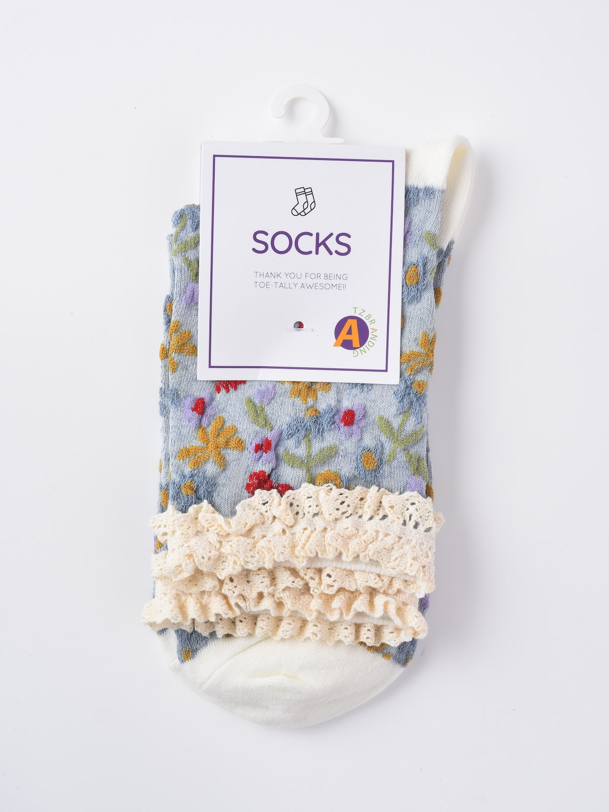 Rufia - Lace Trim Floral Garden Socks