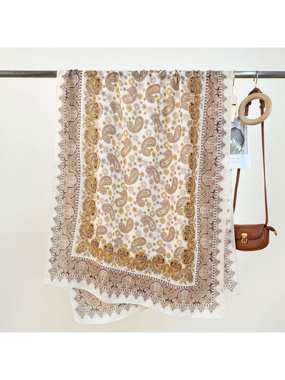 Scarvii - Lightweight Paisley Border Shawl