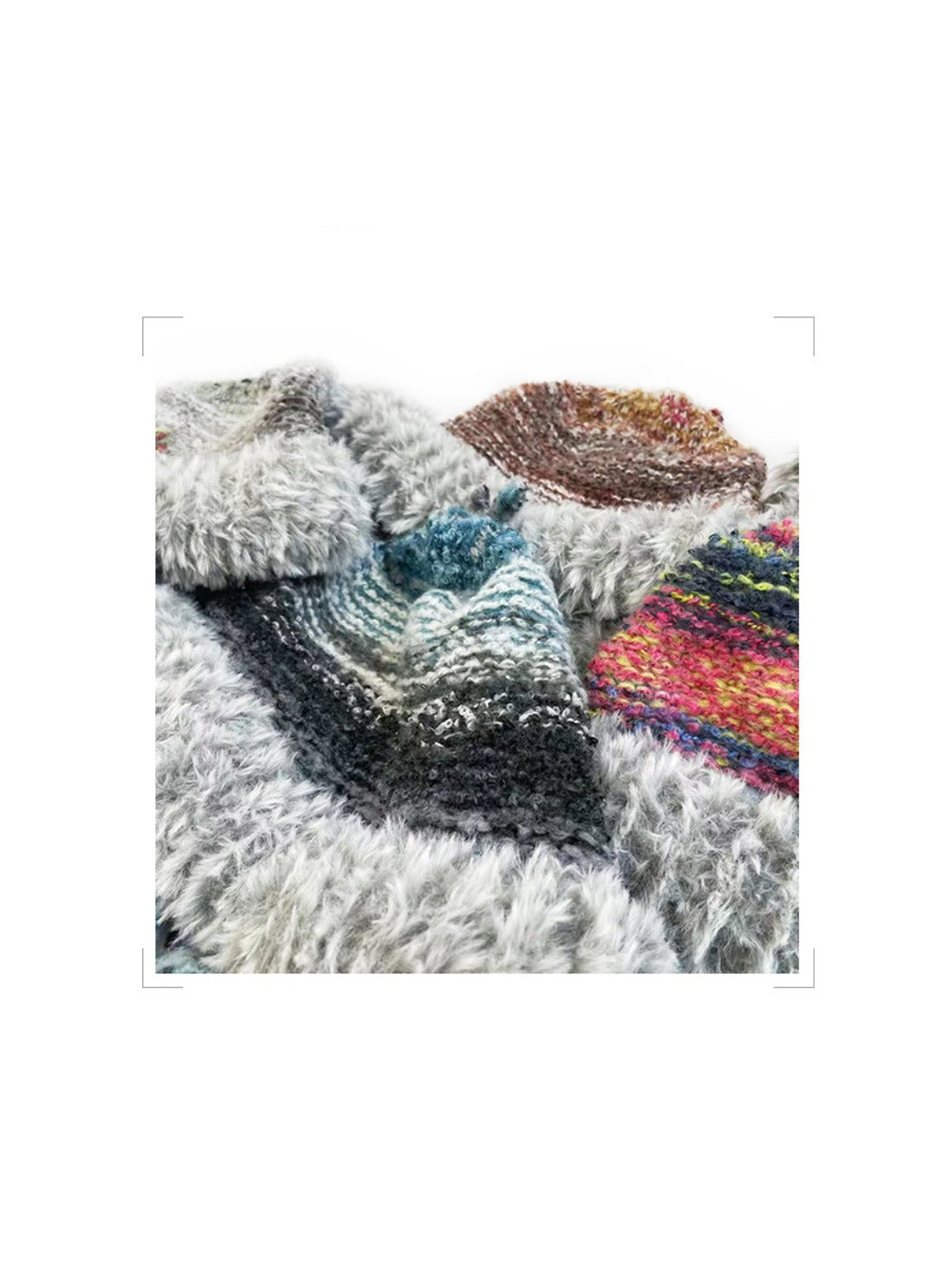 Haila - Rainbow Stripe Knitted Beanie with Earflaps for Women