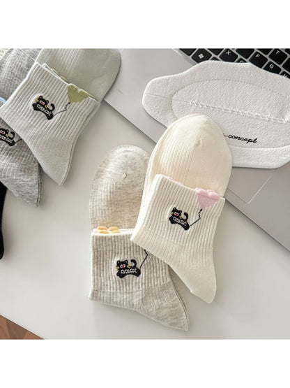 Rufia - Cute Cartoon Heart Pattern Ankle Socks