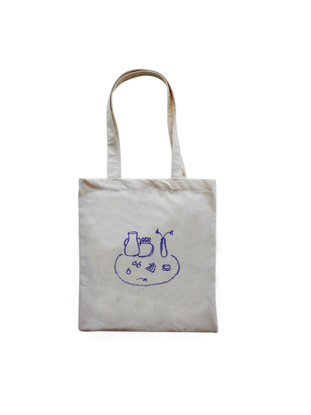 Cosbai tote bag held by a model, showing size and strap length