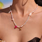 Bauai - Colorful Flat Bead Pendant Necklace - Elegant & Charming