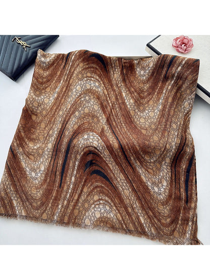 Scarvii - Geometric Gradient Pattern Long Scarf