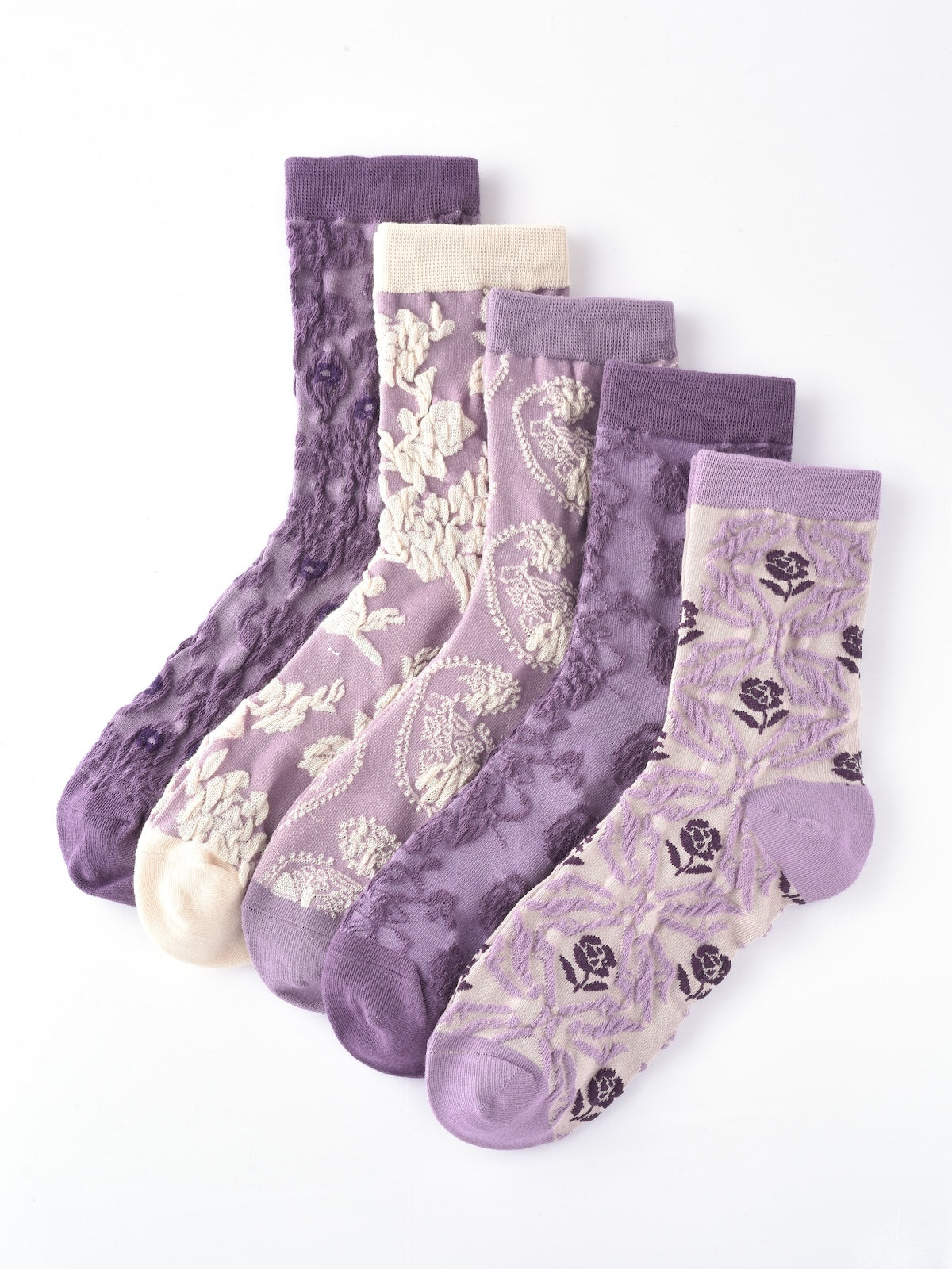 Rufia - Purple Embossed Women's Socks