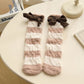 Rufia - Colorful Striped Bowknot Toweling Socks