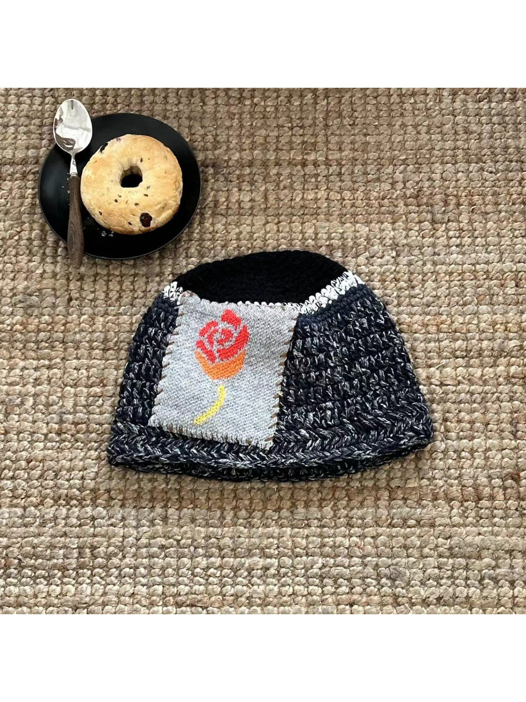 Rufia - Patchwork Art Knit Beanie