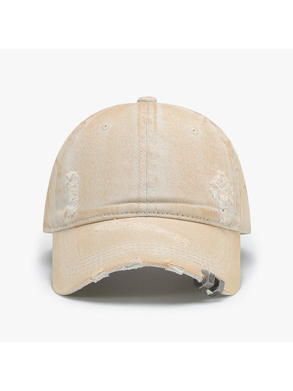 Haila - Distressed Washed Finish Curved Brim BaseballCap