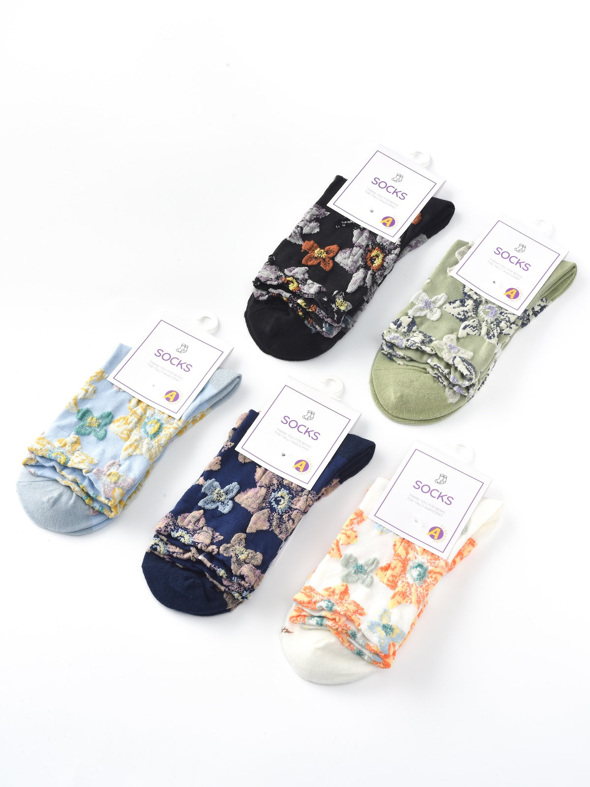 Rufia – Capsule Bold Bloom Pattern Crew Socks