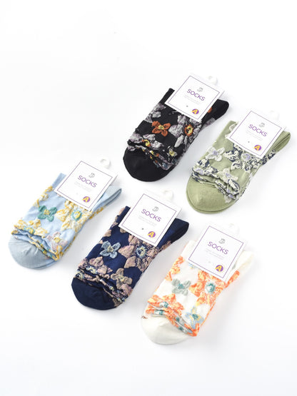 Rufia – Capsule Bold Bloom Pattern Crew Socks