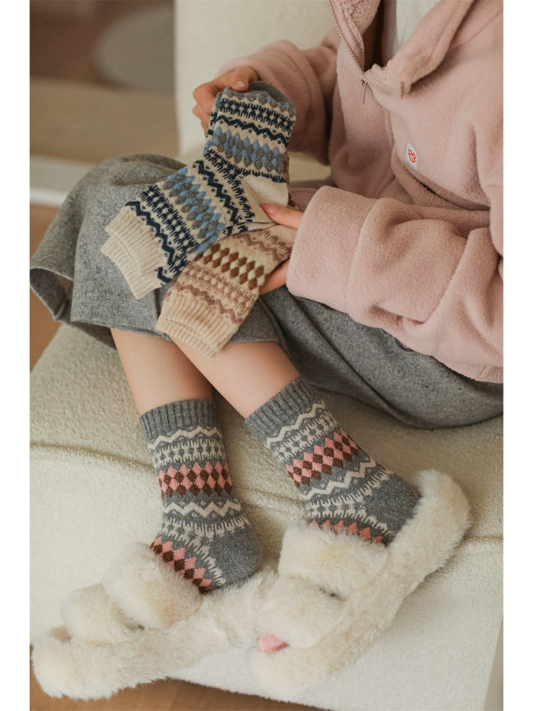 Rufia - Winter Heritage Knit Crew Socks