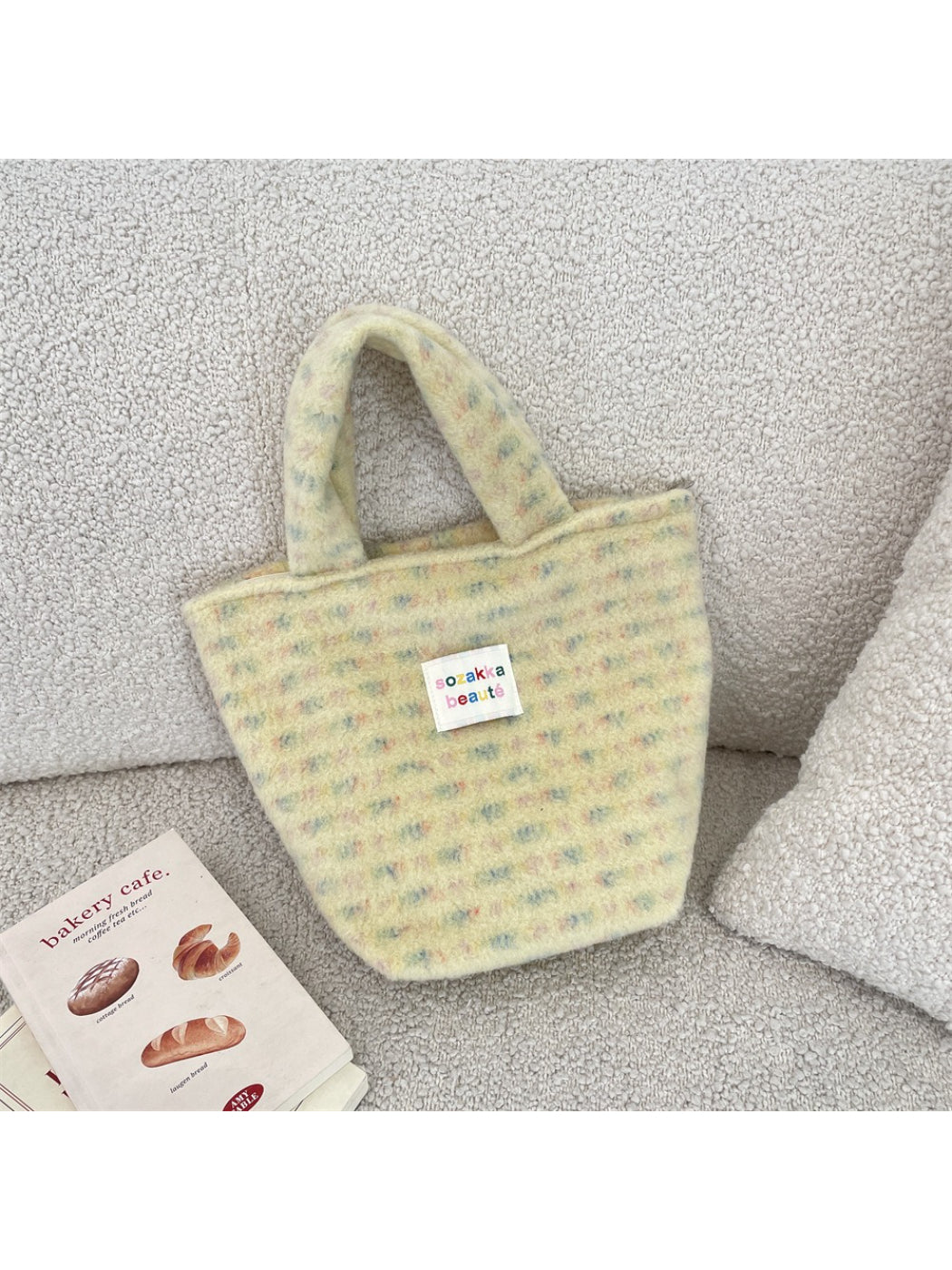 Cosbai - Mini Plush Flower Tote Bag