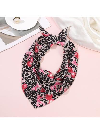 Scarvii Cherry Print Triangle Scarf