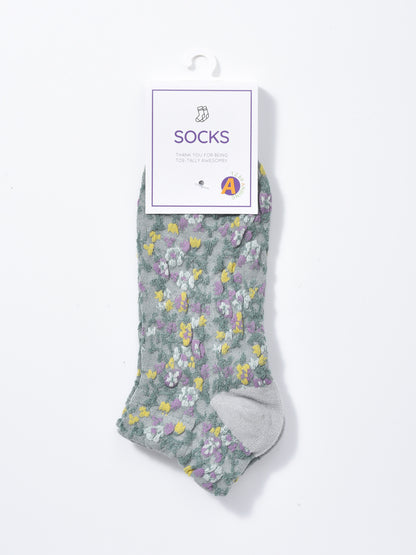 Rufia - 3D Vintage Floral Ankle Socks