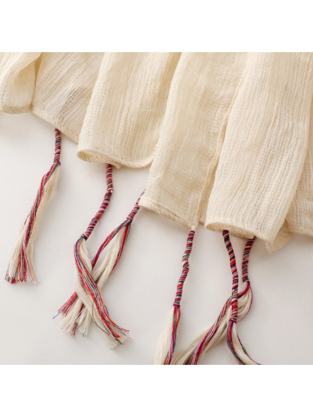 Scarvii - Light Crinkled Texture Tassel Edge Scarf
