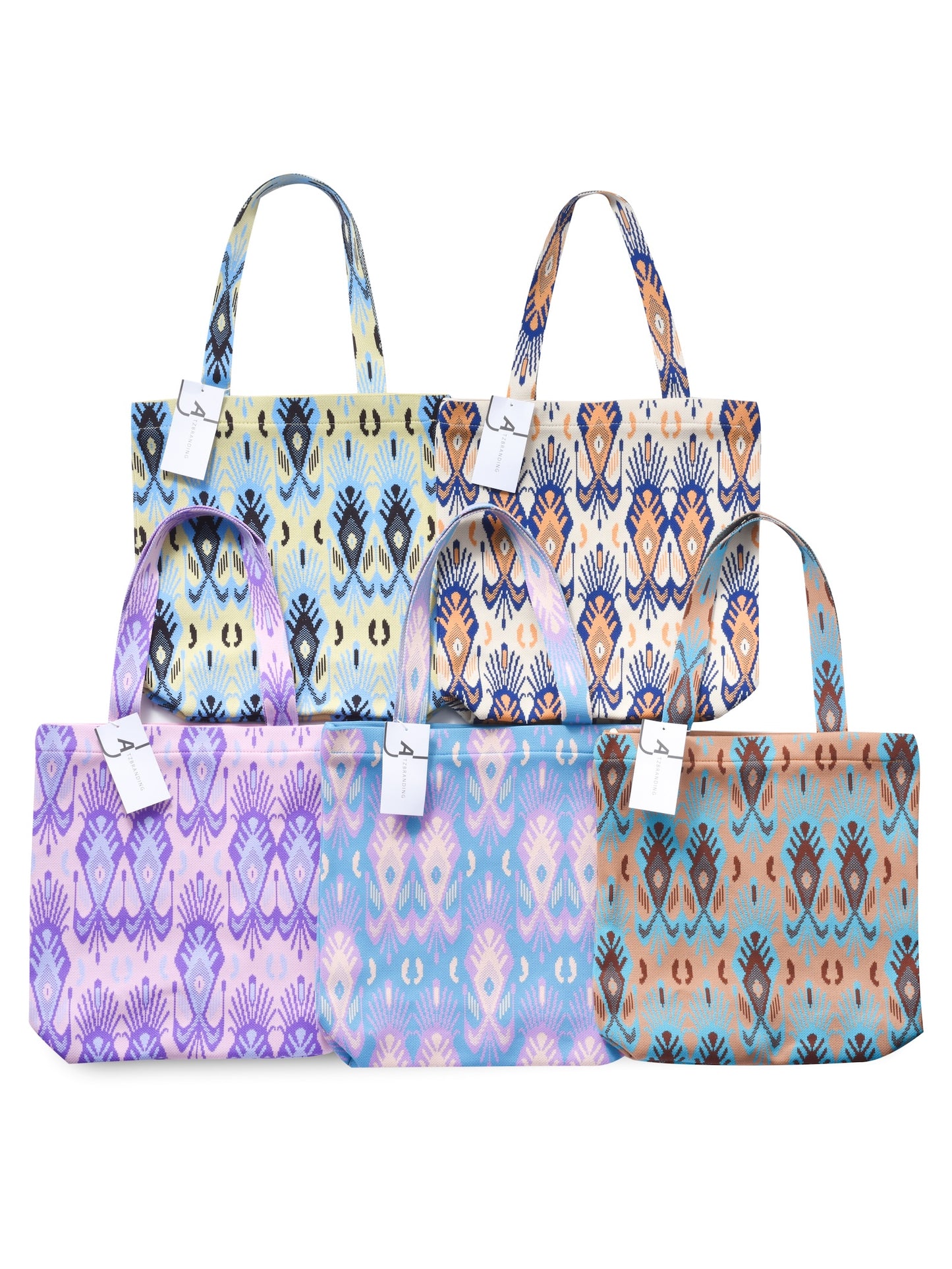 Cosbai - Atlas Print knit Shoulder Bag - Spacious & Vintage