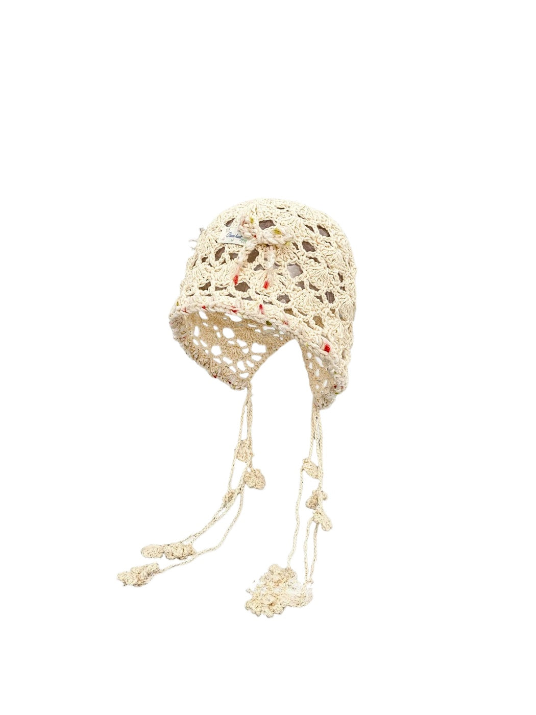 Haila - Bow Motif Openwork Crochet Beanie