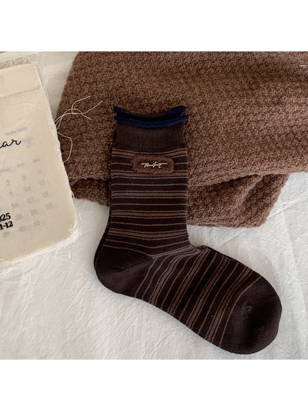 Rufia - Retro Stripe Ribbed Crew Socks
