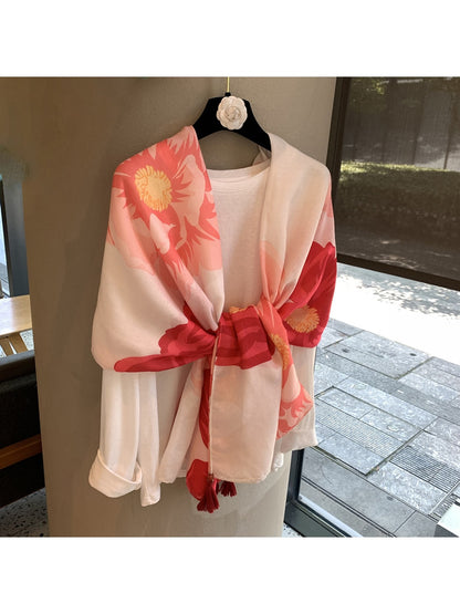 Scarvii - Floral Print Everyday Layering Shawl Scarf