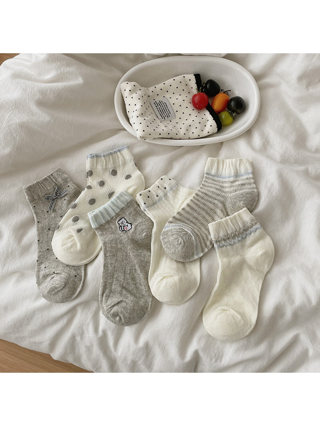Rufia - Playful Mixed Pattern Ankle Socks