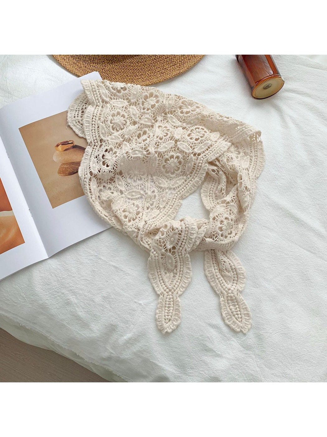 Scarvii - Solid Color Knit Style Triangle Scarf