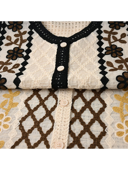 Crosa - Rustic Style V-Neck Button Front Knit Vest