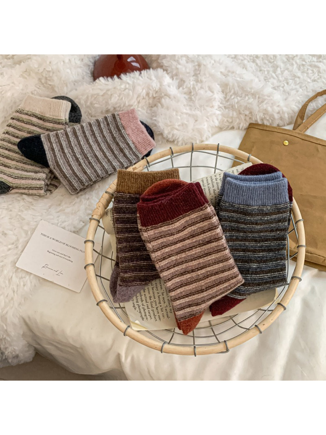 Rufia - Classic Striped Crew Socks