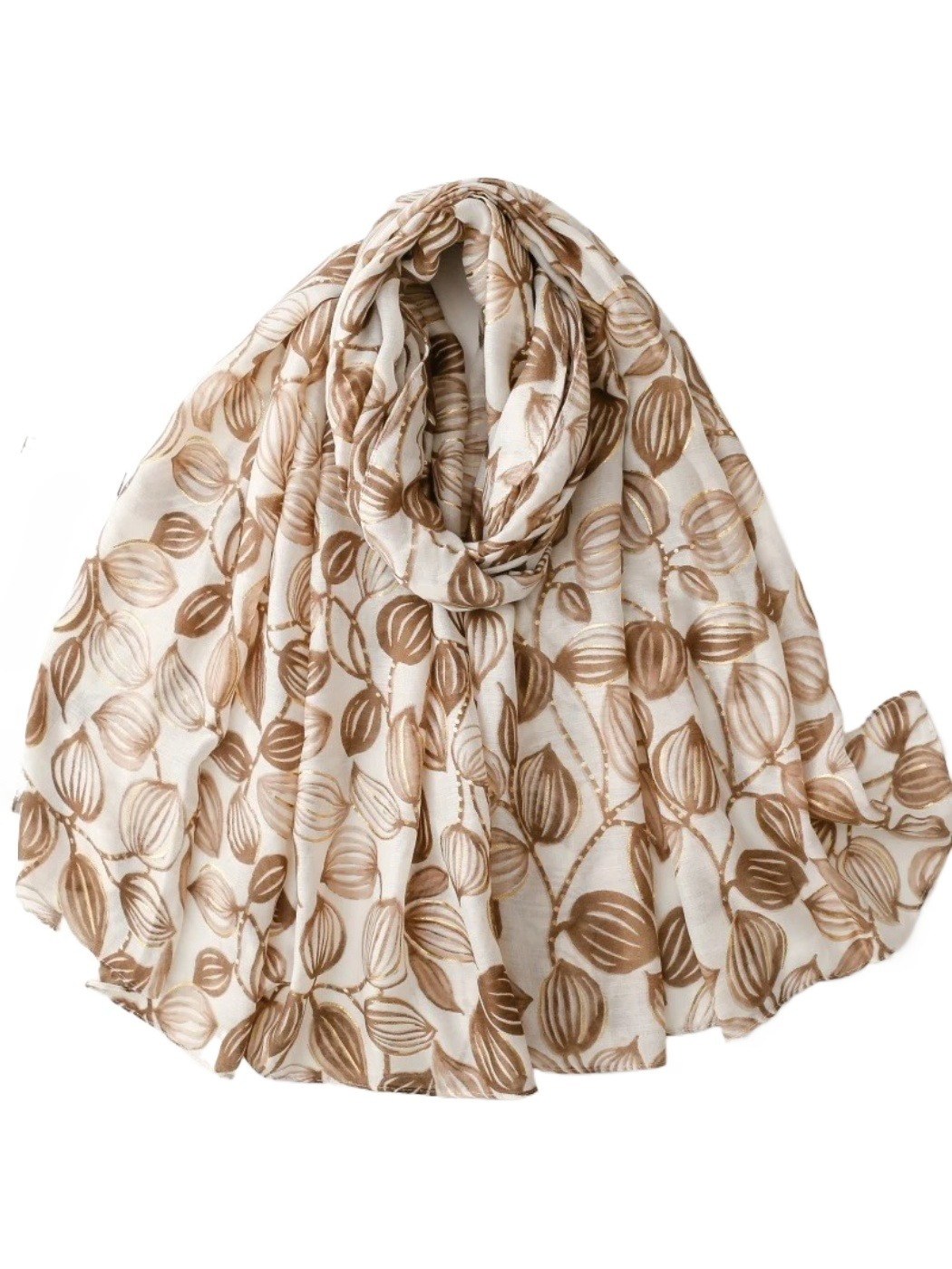 Scarvii - Foil Bud Print Lightweight Wrap Scarf
