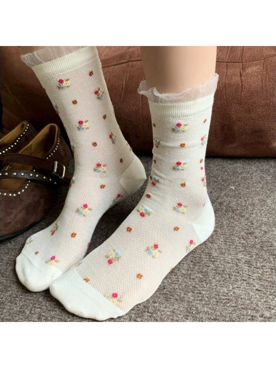 Rufia - Floral and Striped Socks