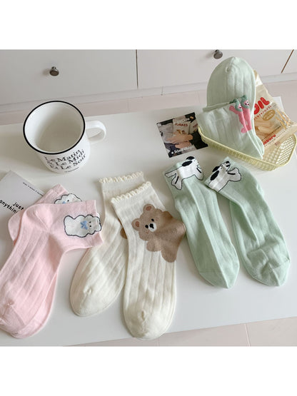 Rufia - Sweet Animal Ribbed Crew Socks product image 1