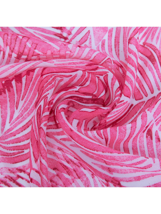 Scarvii - Vacation Style Leaves Printed Fashion Scarf