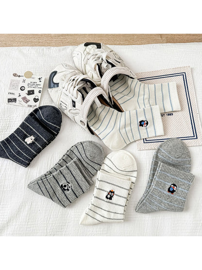 Rufia - Tiny Character Stripe Crew Socks