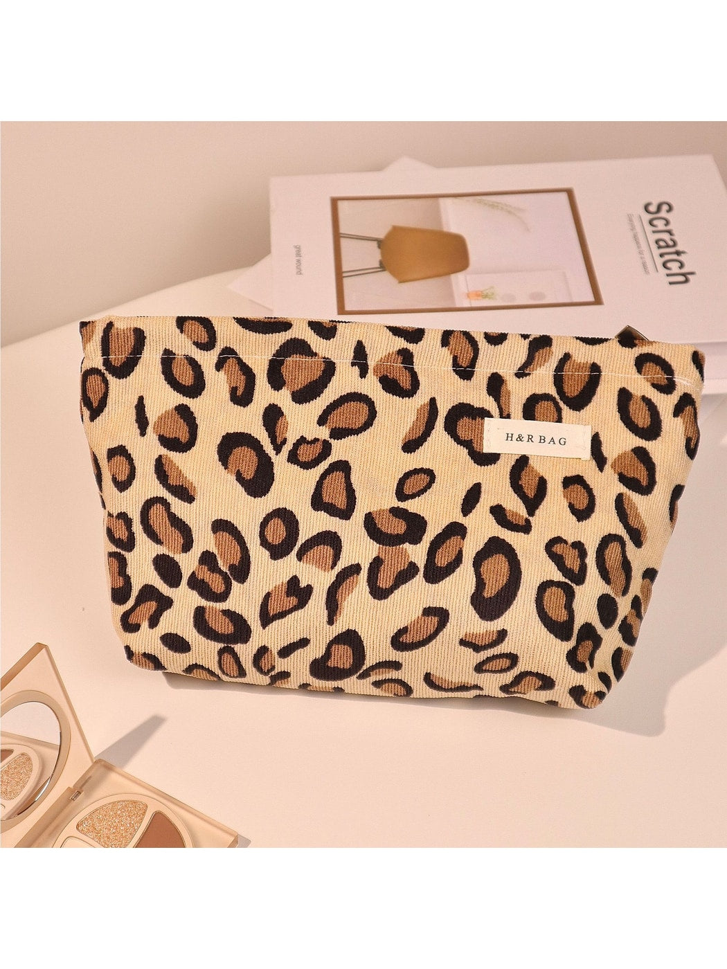 Cosbai - Leopard Print Travel Makeup Organizer Bag