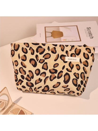 Cosbai - Leopard Print Travel Makeup Organizer Bag