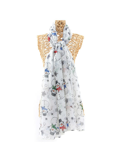 Scarvii - Christmas Snowman Print Scarf