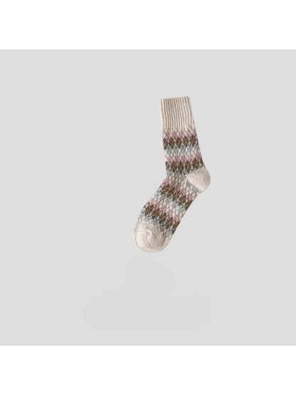 Rufia - Classic Argyle Knit Crew Socks