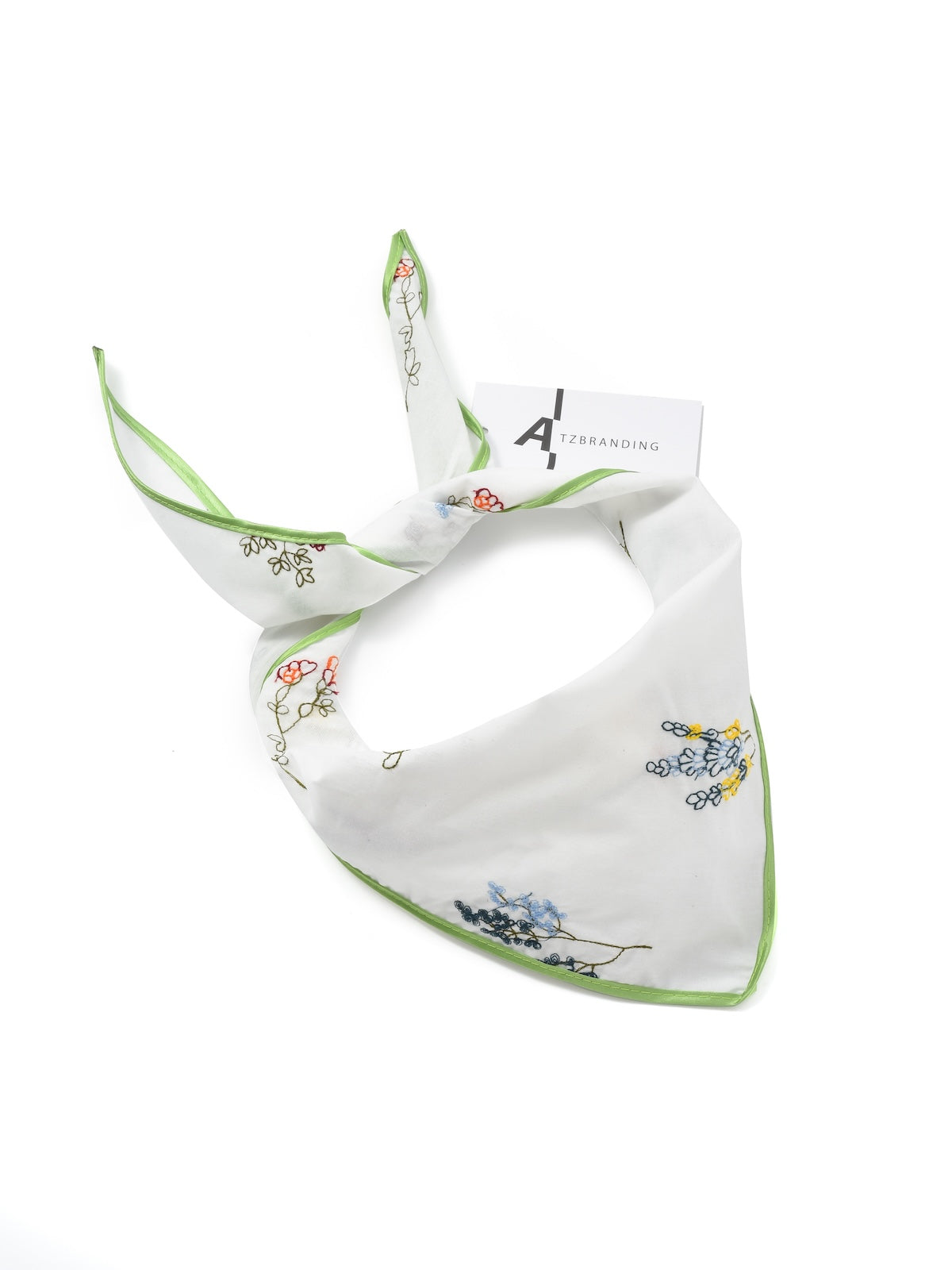 Scarvii - Wildflower Embroidered Tie Triangle Headscarf