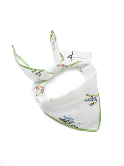 Scarvii - Wildflower Embroidered Tie Triangle Headscarf