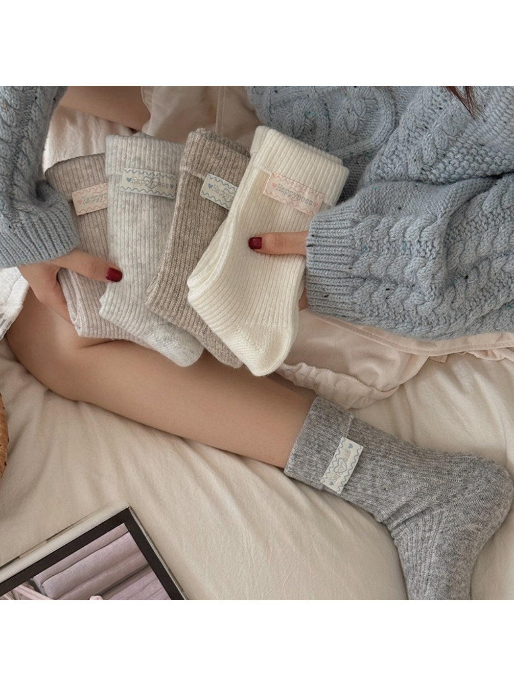Rufia - Ribbed Knit Crew Socks