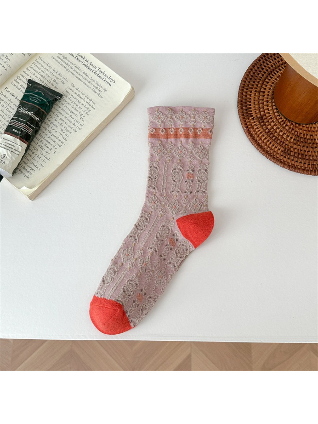 Rufia - Soft Vintage Jacquard Crew Socks