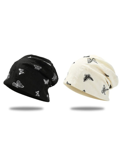 Haila – Butterfly Print Slouch Beanie