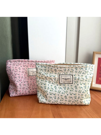 Cosbai - Soft Ditsy Floral Everyday Cosmetic Pouch