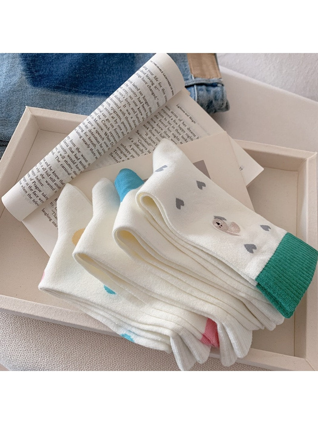 Rufia - Cartoon Animal Embroidered Casual Crew Socks