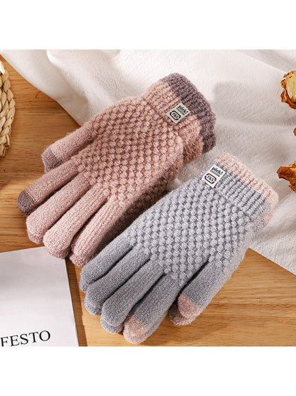 Gloving - Textured Fingered Women's Winter Knit Gloves