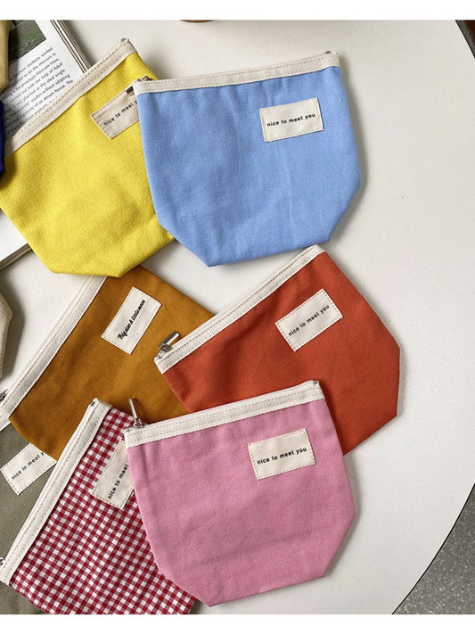 Cosbai - Minimalist Small Canvas Cardholder Pouch & Coin Purse
