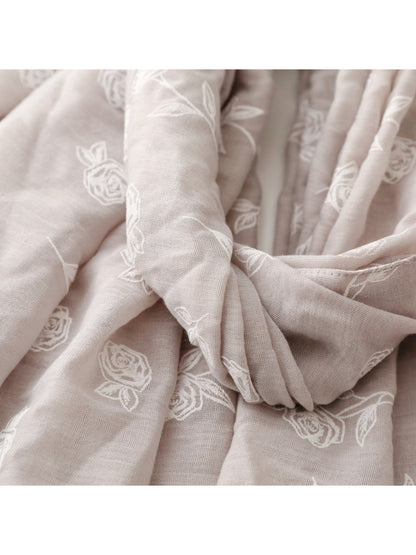 Scarvii – Soft Rose Pattern Light Layer Scarf