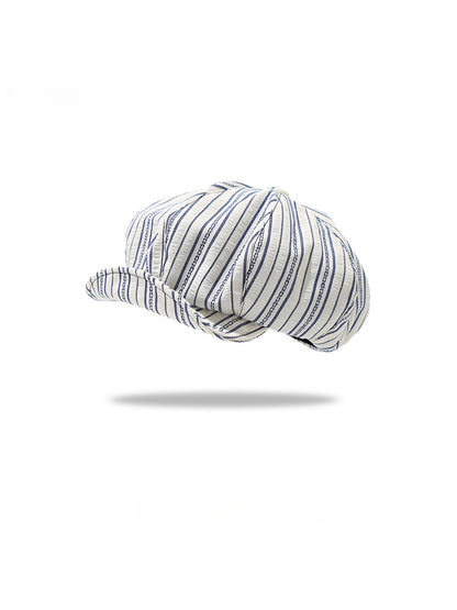 Haila - Round Crown Striped Women's Beret
