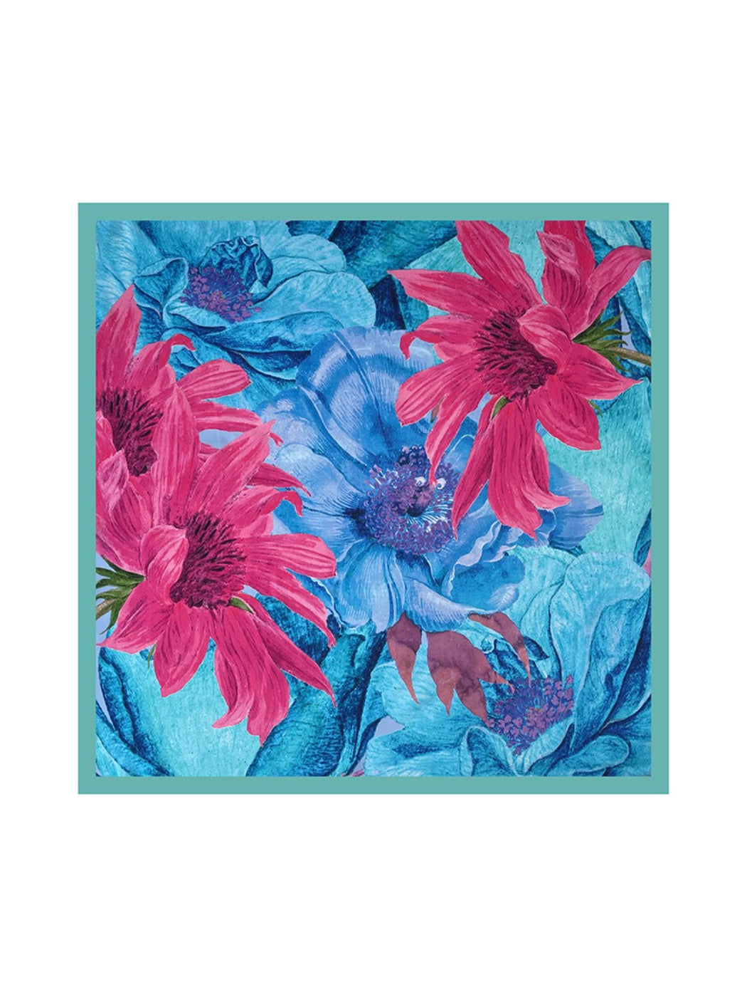 Scarvii - Bold Floral Print Square Scarf